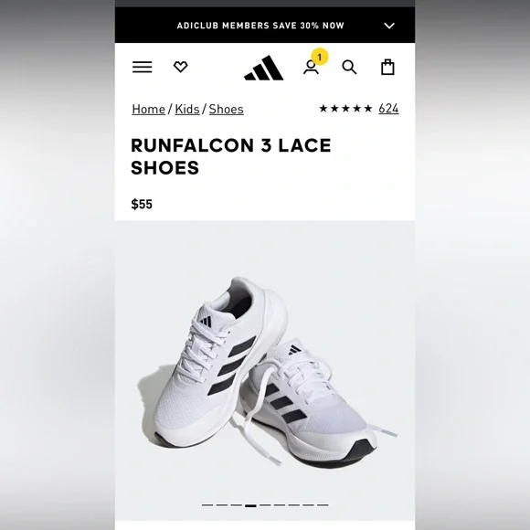 ADIDAS RUNFALCON 3 LACE SHOES - Picture 3 of 11